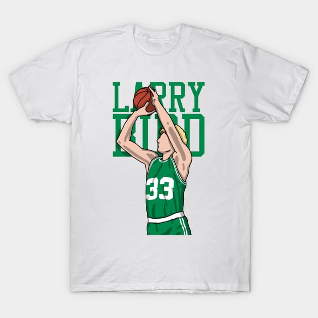 Larry Bird Comic Style T-Shirt by mia_me
